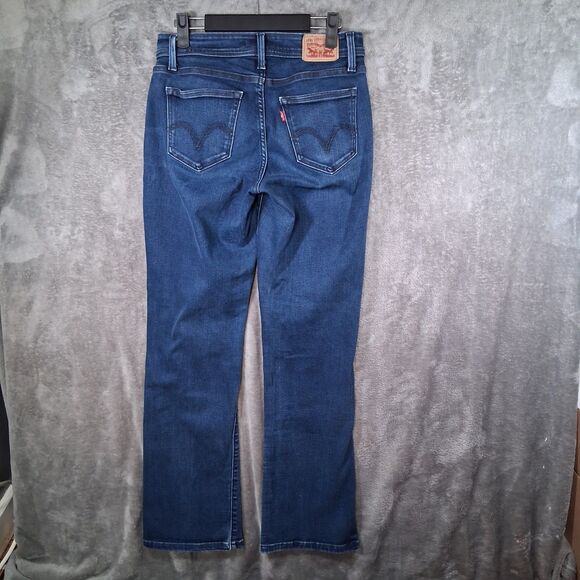 Levis 529 Curvy Bootcut Jeans Mid Rise Dark Blue Wash Womens Size 4 Stretchable - Picture 2 of 7